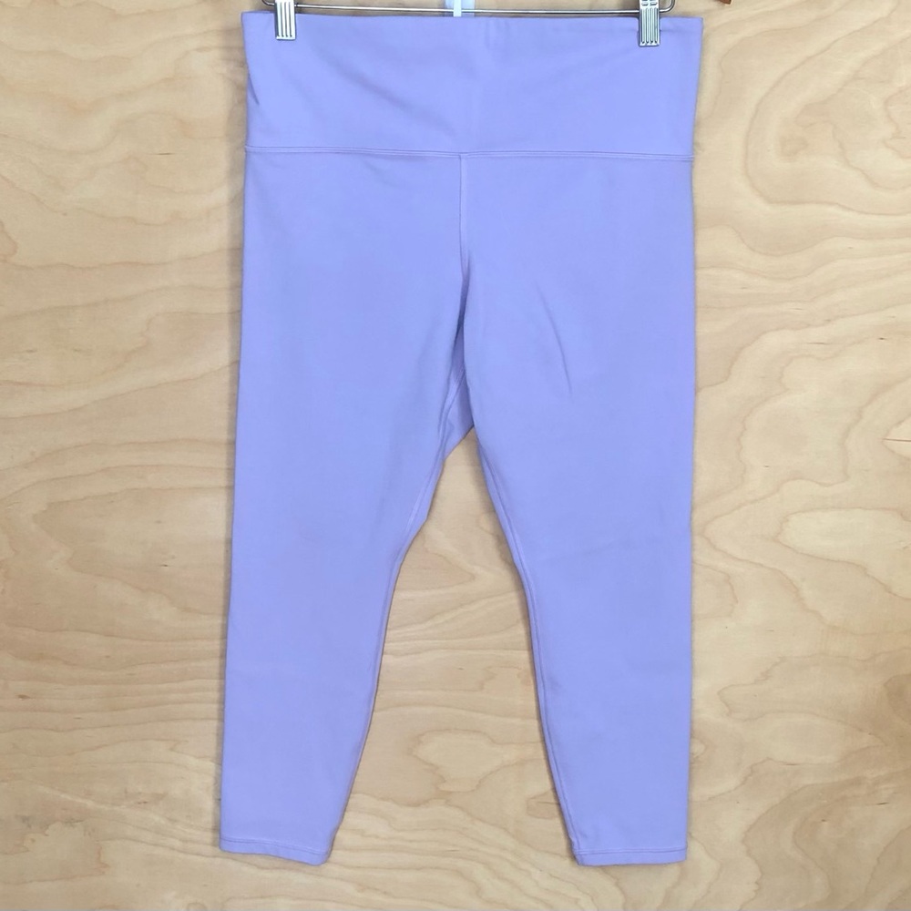 Athleta Lavender High-Waist Crop Leggings Womens Large 21 Inseam.
